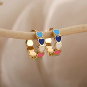 Color Heart Studs