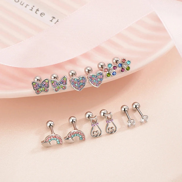 6 Pcs Hypoallergenic Studs Set