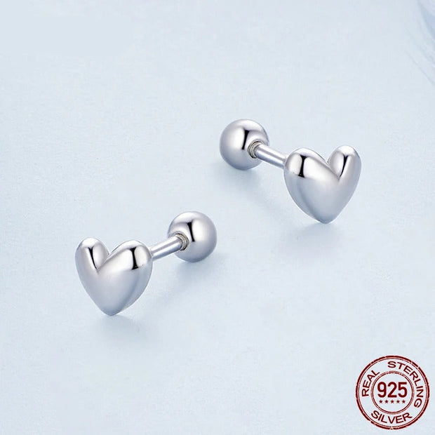 925 Sterling Silver Heart Earrings