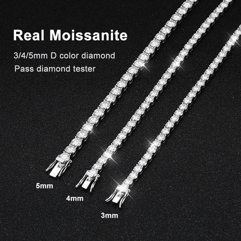 Moissanite Tennis Bracelet | 18K White Gold Plated | S925 Silver