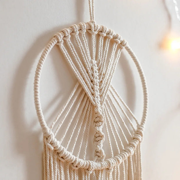 Moon and Star Dream Catcher - Boho Macrame Wall Hanging