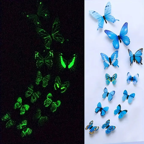 3D Luminous Butterfly Wall Stickers (12Pcs)