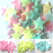 Fluorescent Glow-in-the-Dark Star Wall Stickers (100pcs)