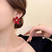 Red Flora Earrings