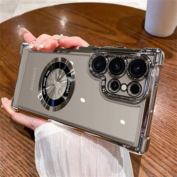Transparent Magsafe Case Samsung S24 Ultra S23 FE S22 Plus - Magnetic Shockproof