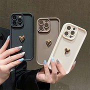 3D Gold Love Heart Custom Name Case for iPhone