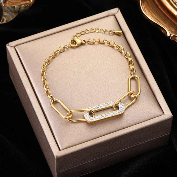 WALLA Gold Stainless Steel Women's CHARM Bracelet