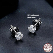 925 Sterling Silver Moissanite Stud Earrings