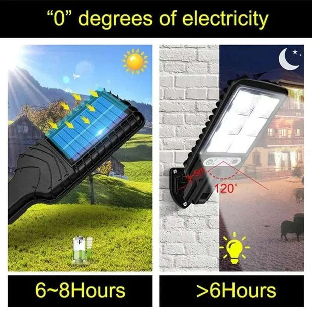 COB Solar Lights Outdoor - 72/108 LED - Motion Sensor - 3 Modes - Waterproof