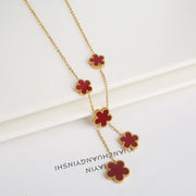 Dainty 5-Petal Clover Necklace: Gold Plated Stainless Steel