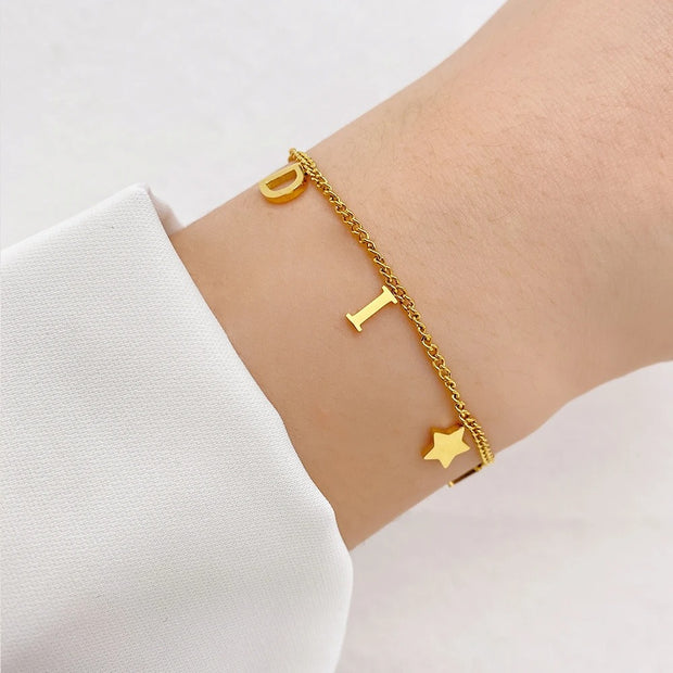 Korea Letter Star Pendant Bracelet