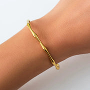 Punk Gold Bamboo Cuff Bracelet