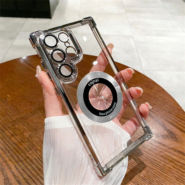 Transparent Magsafe Case Samsung S24 Ultra S23 FE S22 Plus - Magnetic Shockproof