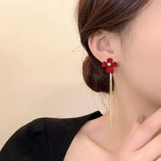 Red Flora Earrings