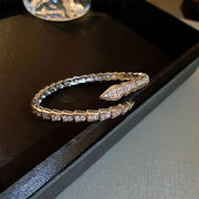 Classic Snake Zircon Cuff Bracelet