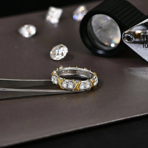 Eternal Radiance: D Color Moissanite Ring | 925 Silver | 18K White Gold Plated