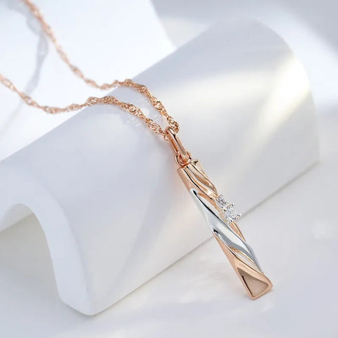 585 Rose Gold & Silver Dichroic Plated Necklace