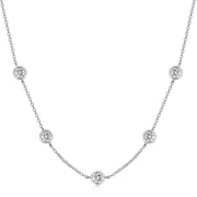 5 Stone Bubble Moissanite Necklace - 18K Gold, 925 Silver, VVS1, GRA Certified