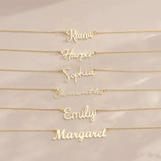 Personalized Name Necklace - Custom Cursive Letter Pendant, Stainless Steel