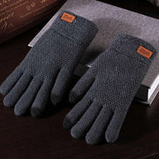 Touchscreen Winter Gloves Men Knitted Fleece Lined Riding Gloves