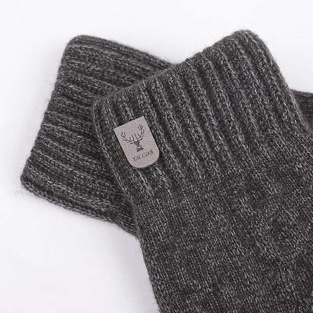 Men's Winter Gloves Touchscreen Fleece Lined Warm Knitted Gloves