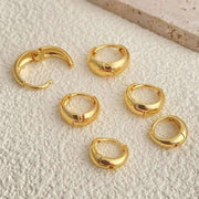 Trendy Stackable Hoop Set - 3 Pairs Gold Twist Cuff Earrings
