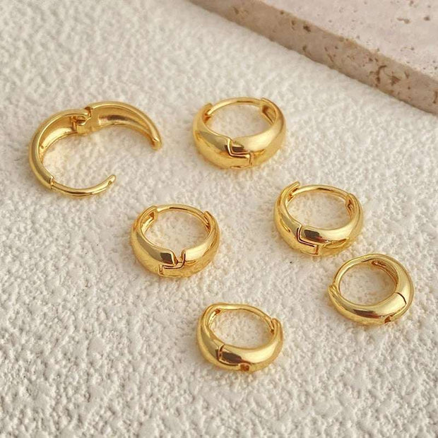 Trendy Stackable Hoop Set - 3 Pairs Gold Twist Cuff Earrings