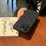 Black Love Heart iPhone Case - Shockproof Silicone Cover