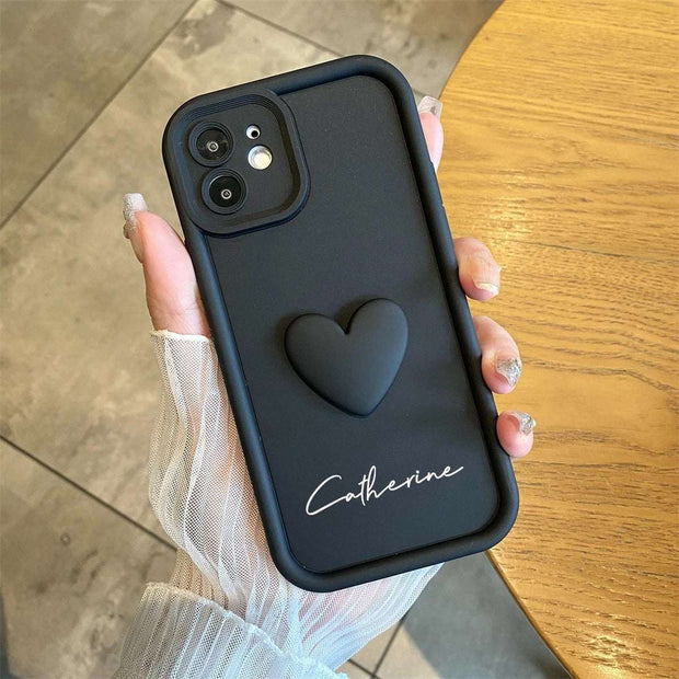 Cute INS Love Heart Personalized Name iPhone Case