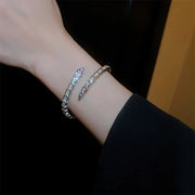 Classic Snake Zircon Cuff Bracelet