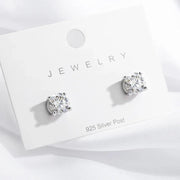 Silver 925 Platinum Plated Moissanite Studs (0.1 - 3 CT)