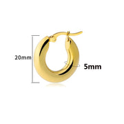 Fat Chunky Hoops - 5mm Thick Stainless Steel Statement Earrings