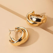 Chunky Gold Hoop Earrings - Statement Hoops for Women