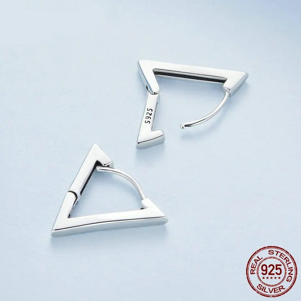 925 Sterling Silver Triangle Earrings