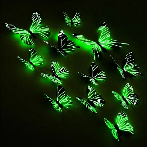 3D Luminous Butterfly Wall Stickers (12Pcs)