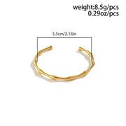 Punk Gold Bamboo Cuff Bracelet