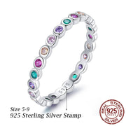 925 Sterling Silver Rainbow Ring