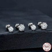 925 Sterling Silver Moissanite Stud Earrings