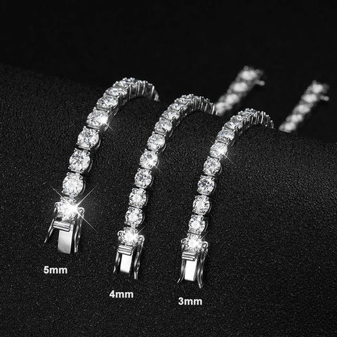 Moissanite Tennis Bracelet | 18K White Gold Plated | S925 Silver