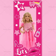 Sparkling Pink Barbie Photo Booth Frame Props