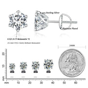 925 Sterling Silver Moissanite Stud Earrings