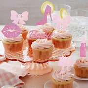 Sparkling Pink Barbie Girl Cake Topper Set
