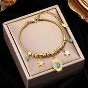WALLA Gold Stainless Steel Women's CHARM Bracelet