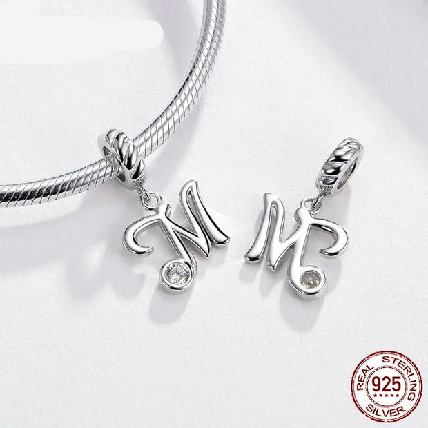 925 Sterling Silver Alphabet Pendant