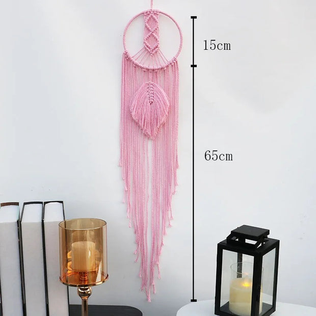 Moon and Star Dream Catcher - Boho Macrame Wall Hanging