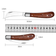 Folding Grafting Knife - Professional Garden Fruit Tree Grafting Cutter - Wooden Handle