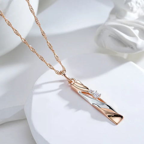 585 Rose Gold & Silver Dichroic Plated Necklace