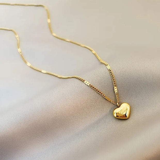 Trendsetter: Stainless Steel Gold Heart Necklace