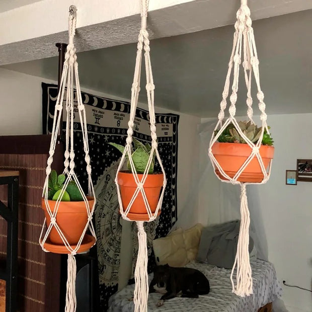 Boho Macrame Plant Hanger - Indoor Outdoor Decor