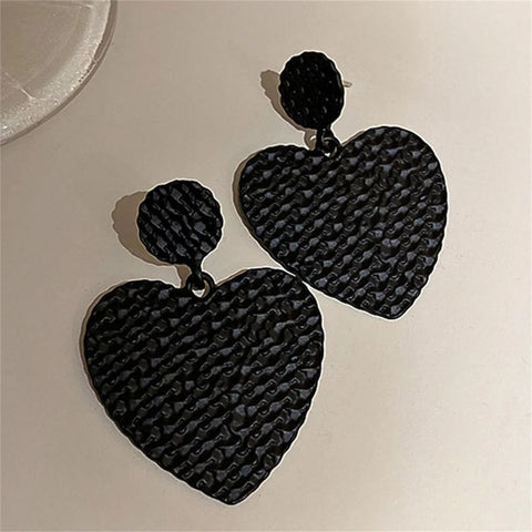 Hearty Black Drop Earrings